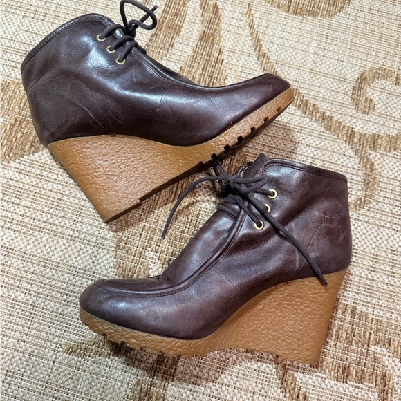 Michael Kors leather bootie wedge, brown size 9.5 - Picture 9 of 12